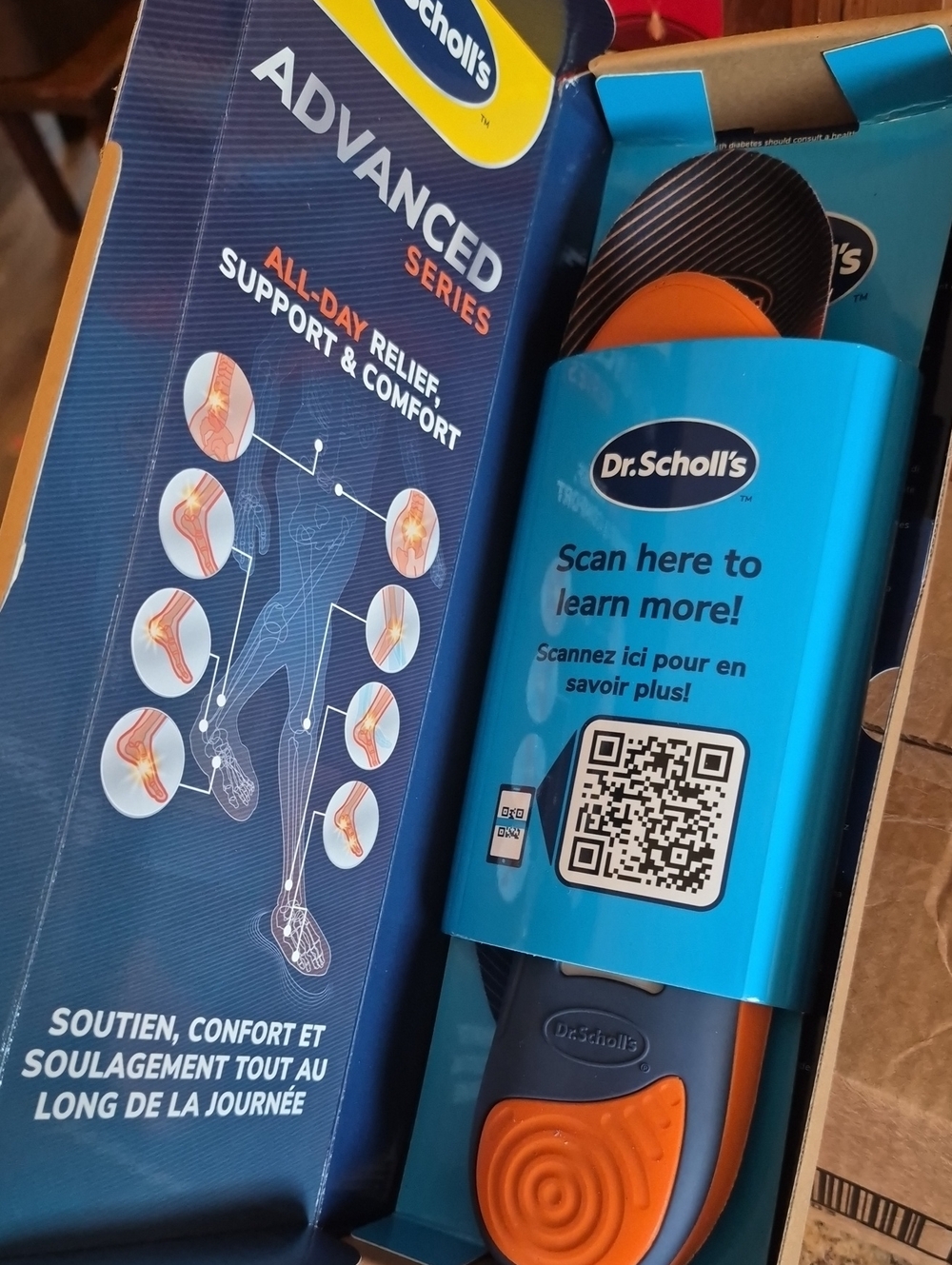 Dr. Scholl's Advanced Series Insoles - Blue & Orange Nwt